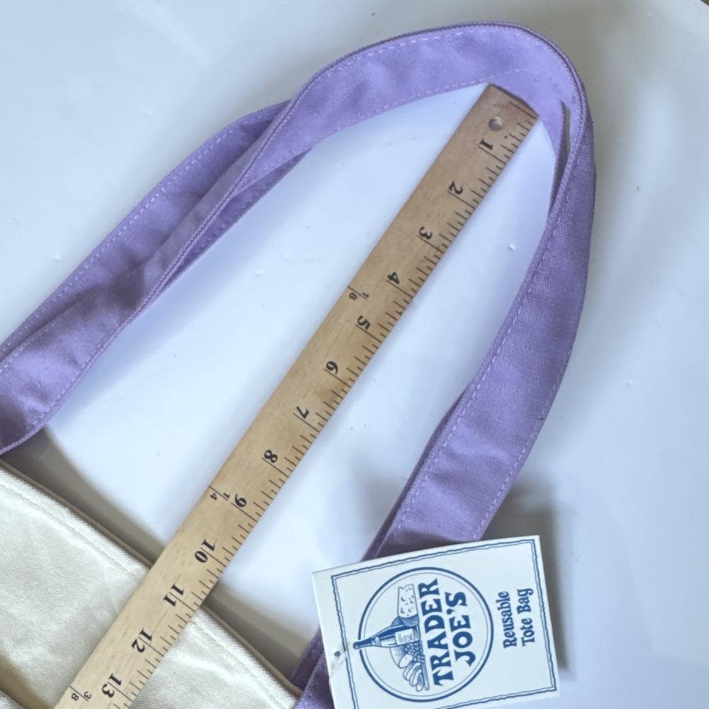 NEW LARGE Lavender Trader Joe's Canvas Tote Bag Spring 2026 Purple - Picture 6 of 10
